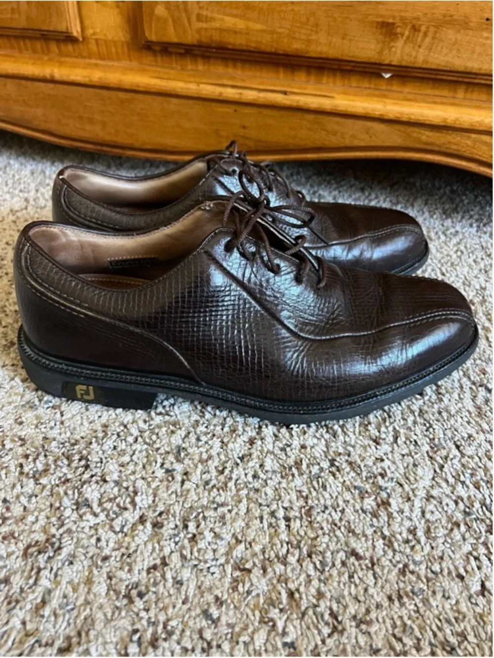 Men's FootJoy Brown Leather Professional Golf Oxfords & Derbys Size 9